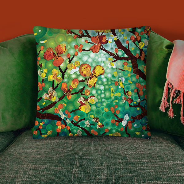 ORANGE BLOSSOMS art Throw Pillow