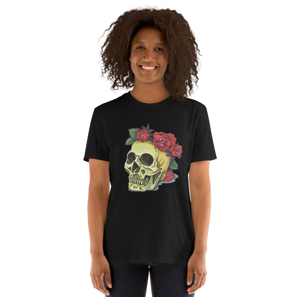 ROSE SKULL art T-Shirt