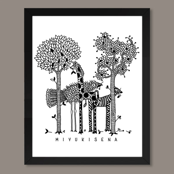 BETWEEN THE TREES art Framed poster