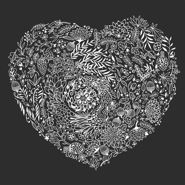 FLOWER HEART art Fitted T-Shirt