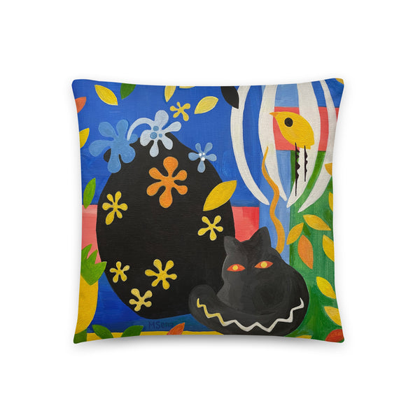 HAPPINESS OF THE CAT art Throw Pillow