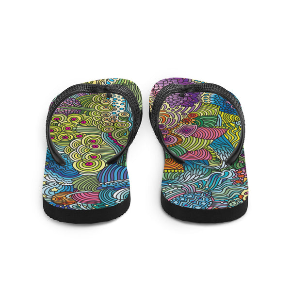 BOTH SIDES art Flip-Flops