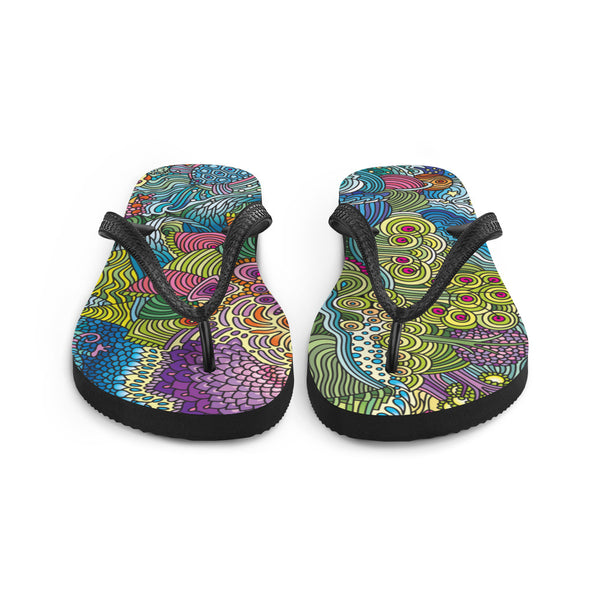 BOTH SIDES art Flip-Flops