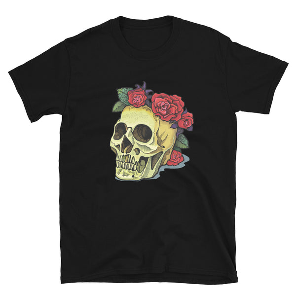 ROSE SKULL art T-Shirt