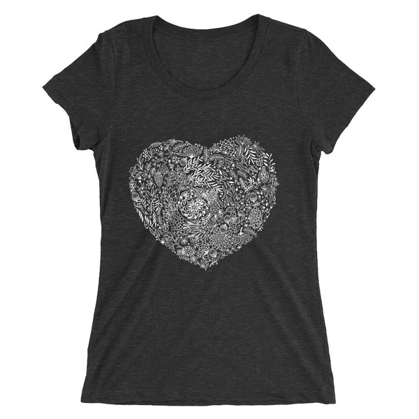 FLOWER HEART art Fitted T-Shirt