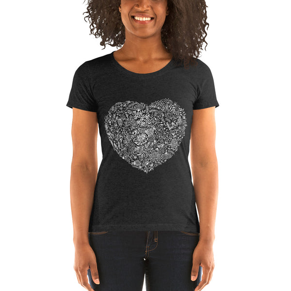 FLOWER HEART art Fitted T-Shirt