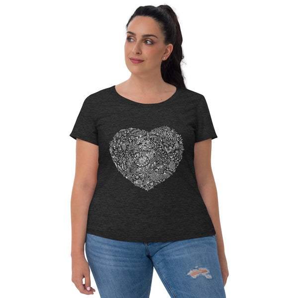 FLOWER HEART art Fitted T-Shirt